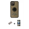 MARSİLYAN™- iPhone 12 Pro Kılıf Yörünge Çizgi - Siyah 34D Hayalet Izgaralı Cam + Shine Kamera Lens Koruma Cam - SABE