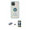 MARSİLYAN™- iPhone 12 Pro Kılıf Yörünge Çizgi - Siyah 34D Hayalet Izgaralı Cam + Renkli Kamera Lens Koruma Cam - TU