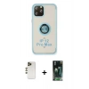 MARSİLYAN™- iPhone 12 Pro Kılıf Yörünge Çizgi - Siyah 360 Mat Full Body Arka Koruyucu + Shine Kamera Lens - GD