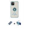MARSİLYAN™- iPhone 12 Pro Kılıf Yörünge Çizgi - Siyah 3D Antistatik Seramik Nano Ekran Koruyucu + Metal Kamera Lens Koruma Cam - AKYL