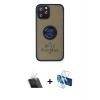 MARSİLYAN™- iPhone 12 Pro Kılıf Yörünge Çizgi - Siyah 3D Antistatik Seramik Nano Ekran Koruyucu + Kamera Lens Koruma Cam - SF