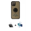 MARSİLYAN™- iPhone 12 Pro Kılıf Yörünge Çizgi - Siyah 3D Antistatik Seramik Nano Ekran Koruyucu + Kamera Lens Koruma Cam - SF