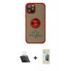MARSİLYAN™- iPhone 12 Pro Kılıf Yörünge Çizgi - Siyah 6D Mat Seramik Hayalet Nano Ekran Koruyucu + Kamera Lens Koruma Cam - SF