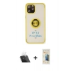 MARSİLYAN™- iPhone 12 Pro Kılıf Yörünge Çizgi - Siyah 6D Mat Seramik Hayalet Nano Ekran Koruyucu + Kamera Lens Koruma Cam - SF