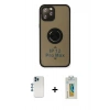 MARSİLYAN™- iPhone 12 Pro Kılıf Yörünge Çizgi - Siyah Polymer Nano Ekran Koruyucu + Shine Kamera Lens - MI