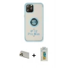 MARSİLYAN™- iPhone 12 Pro Kılıf Yörünge Çizgi - Siyah Polymer Nano Ekran Koruyucu + Rainbow Kamera Lens Koruma Cam - GD