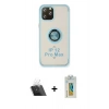 MARSİLYAN™- iPhone 12 Pro Kılıf Yörünge Çizgi - Siyah Polymer Nano Ekran Koruyucu + Kamera Lens Koruma Cam - SF