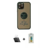 MARSİLYAN™- iPhone 12 Pro Kılıf Yörünge Çizgi - Siyah Polymer Nano Ekran Koruyucu + Kamera Lens Koruma Cam - SF