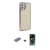 MARSİLYAN™- iPhone 12 Pro Kılıf Yörünge Koleksiyonu - Şeffaf 360 Full Body Arka Koruyucu + Renkli Kamera Lens Koruma Cam - PE