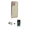 MARSİLYAN™- iPhone 12 Pro Kılıf Yörünge Koleksiyonu - Şeffaf 360 Full Body Arka Koruyucu + Rainbow Kamera Lens Koruma Cam - GD