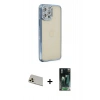 MARSİLYAN™- iPhone 12 Pro Kılıf Yörünge Koleksiyonu - Şeffaf 360 Full Body Arka Koruyucu + Rainbow Kamera Lens Koruma Cam - GD