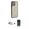 MARSİLYAN™- iPhone 12 Pro Kılıf Yörünge Koleksiyonu - Şeffaf 360 Full Body Arka Koruyucu + Rainbow Kamera Lens Koruma Cam - GD