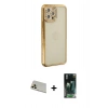 MARSİLYAN™- iPhone 12 Pro Kılıf Yörünge Koleksiyonu - Şeffaf 360 Full Body Arka Koruyucu + Rainbow Kamera Lens Koruma Cam - GD