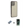 MARSİLYAN™- iPhone 12 Pro Kılıf Yörünge Koleksiyonu - Şeffaf 360 Full Body Arka Koruyucu + Shine Kamera Lens Koruma Cam - SH