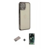 MARSİLYAN™- iPhone 12 Pro Kılıf Yörünge Koleksiyonu - Şeffaf 360 Full Body Arka Koruyucu + Shine Kamera Lens Koruma Cam - SABE