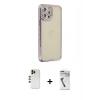 MARSİLYAN™- iPhone 12 Pro Kılıf Yörünge Koleksiyonu - Şeffaf Uv Polymer Nano Ekran Koruyucu + Shine Kamera Lens - GD