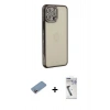 MARSİLYAN™- iPhone 12 Pro Kılıf Yörünge Koleksiyonu - Şeffaf Uv Polymer Nano Ekran Koruyucu + Shine Kamera Lens Koruma Cam - PE