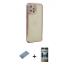 MARSİLYAN™- iPhone 12 Pro Kılıf Yörünge Koleksiyonu - Siyah 34D Hayalet Izgaralı Cam + Shine Kamera Lens Koruma Cam - GS