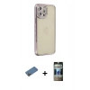 MARSİLYAN™- iPhone 12 Pro Kılıf Yörünge Koleksiyonu - Siyah 34D Hayalet Izgaralı Cam + Shine Kamera Lens Koruma Cam - GD