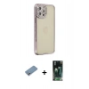 MARSİLYAN™- iPhone 12 Pro Kılıf Yörünge Koleksiyonu - Siyah 360 Mat Full Body Arka Koruyucu + Shine Kamera Lens Koruma Cam - GS