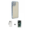 MARSİLYAN™- iPhone 12 Pro Kılıf Yörünge Koleksiyonu - Siyah 360 Mat Full Body Arka Koruyucu + Shine Kamera Lens - GS