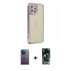 MARSİLYAN™- iPhone 12 Pro Kılıf Yörünge Koleksiyonu - Siyah 360 Mat Full Body Arka Koruyucu + Neon Fosforlu Kamera Lens - MI