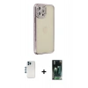 MARSİLYAN™- iPhone 12 Pro Kılıf Yörünge Koleksiyonu - Siyah 360 Mat Full Body Arka Koruyucu + Shine Kamera Lens - MI
