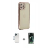 MARSİLYAN™- iPhone 12 Pro Kılıf Yörünge Koleksiyonu - Siyah 360 Mat Full Body Arka Koruyucu + Shine Kamera Lens - MI