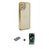 MARSİLYAN™- iPhone 12 Pro Kılıf Yörünge Koleksiyonu - Siyah 360 Mat Full Body Arka Koruyucu + Renkli Kamera Lens Koruma Cam - SI