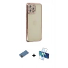 MARSİLYAN™- iPhone 12 Pro Kılıf Yörünge Koleksiyonu - Siyah 3D Antistatik Seramik Nano Ekran Koruyucu + Shine Kamera Lens Koruma Cam - GD
