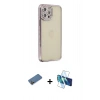 MARSİLYAN™- iPhone 12 Pro Kılıf Yörünge Koleksiyonu - Siyah 3D Antistatik Seramik Nano Ekran Koruyucu + Shine Kamera Lens Koruma Cam - GD