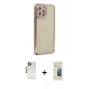 MARSİLYAN™- iPhone 12 Pro Kılıf Yörünge Koleksiyonu - Siyah 6D Mat Seramik Hayalet Nano Ekran Koruyucu + Shine Kamera Lens - GS