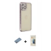 MARSİLYAN™- iPhone 12 Pro Kılıf Yörünge Koleksiyonu - Siyah 6D Mat Seramik Hayalet Nano Ekran Koruyucu + Shine Kamera Lens Koruma Cam - GS