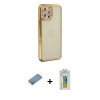MARSİLYAN™- iPhone 12 Pro Kılıf Yörünge Koleksiyonu - Siyah Polymer Nano Ekran Koruyucu + Shine Kamera Lens Koruma Cam - GS