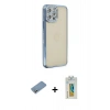 MARSİLYAN™- iPhone 12 Pro Kılıf Yörünge Koleksiyonu - Siyah Polymer Nano Ekran Koruyucu + Shine Kamera Lens Koruma Cam - GS