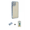 MARSİLYAN™- iPhone 12 Pro Kılıf Yörünge Koleksiyonu - Siyah Polymer Nano Ekran Koruyucu + Shine Kamera Lens Koruma Cam - MI