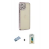 MARSİLYAN™- iPhone 12 Pro Kılıf Yörünge Koleksiyonu - Siyah Polymer Nano Ekran Koruyucu + Shine Kamera Lens Koruma Cam - MI