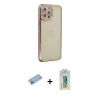 MARSİLYAN™- iPhone 12 Pro Kılıf Yörünge Koleksiyonu - Siyah Polymer Nano Ekran Koruyucu + Shine Kamera Lens Koruma Cam - MI