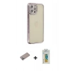 MARSİLYAN™- iPhone 12 Pro Kılıf Yörünge Koleksiyonu - Siyah Polymer Nano Ekran Koruyucu + Shine Kamera Lens Koruma Cam - SABE