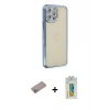 MARSİLYAN™- iPhone 12 Pro Kılıf Yörünge Koleksiyonu - Siyah Polymer Nano Ekran Koruyucu + Shine Kamera Lens Koruma Cam - SABE