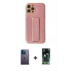 MARSİLYAN™- iPhone 12 Pro Kılıf Yörünge Yansıma - Şeffaf 360 Full Body Arka Koruyucu + Neon Fosforlu Kamera Lens - MI