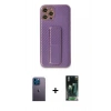 MARSİLYAN™- iPhone 12 Pro Kılıf Yörünge Yansıma - Şeffaf 360 Full Body Arka Koruyucu + Neon Fosforlu Kamera Lens - MI