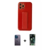 MARSİLYAN™- iPhone 12 Pro Kılıf Yörünge Yansıma - Şeffaf 360 Full Body Arka Koruyucu + Neon Fosforlu Kamera Lens - MI