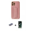 MARSİLYAN™- iPhone 12 Pro Kılıf Yörünge Yansıma - Şeffaf 360 Full Body Arka Koruyucu + Renkli Kamera Lens Koruma Cam - TU