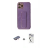 MARSİLYAN™- iPhone 12 Pro Kılıf Yörünge Yansıma - Şeffaf Uv Polymer Nano Ekran Koruyucu + Turuncu Renkli Kamera Lens Koruma Cam