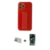 MARSİLYAN™- iPhone 12 Pro Kılıf Yörünge Yansıma - Siyah 360 Mat Full Body Arka Koruyucu + Rainbow Kamera Lens Koruma Cam - GD