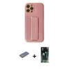 MARSİLYAN™- iPhone 12 Pro Kılıf Yörünge Yansıma - Siyah 360 Mat Full Body Arka Koruyucu + Renkli Kamera Lens Koruma Cam - SI