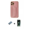MARSİLYAN™- iPhone 12 Pro Kılıf Yörünge Yansıma - Siyah 360 Mat Full Body Arka Koruyucu + Shine Kamera Lens Koruma Cam - GI