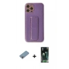 MARSİLYAN™- iPhone 12 Pro Kılıf Yörünge Yansıma - Siyah 360 Mat Full Body Arka Koruyucu + Shine Kamera Lens Koruma Cam - GI