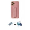 MARSİLYAN™- iPhone 12 Pro Kılıf Yörünge Yansıma - Siyah 3D Antistatik Cam Ekran Koruyucu + Shine Kamera Lens Koruma Cam - GI